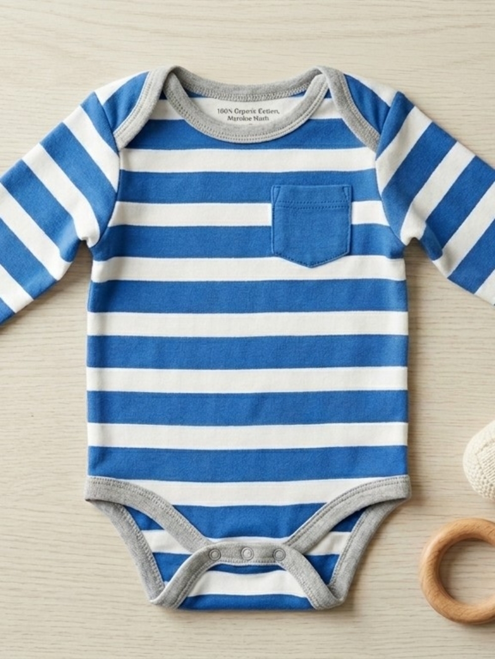 Lovely Long-Sleeve Striped Cloud Island Bodysuit